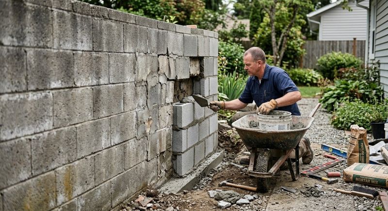 Cinder Block Wall Repair in Temecula, CA