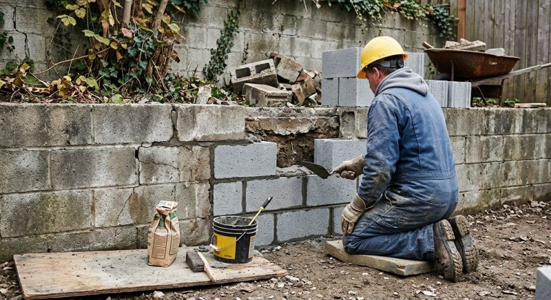 Cinder Block Wall Repair in Wildomar, CA