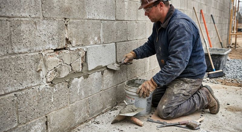Concrete Block Wall Repair in Temecula, CA