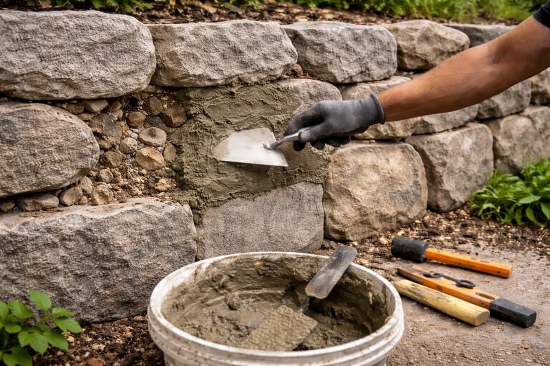 Stone Wall Repair in Idyllwild, CA