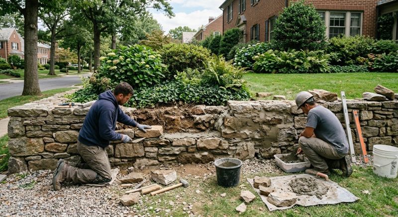 Stone Wall Repair in Sun City, CA
